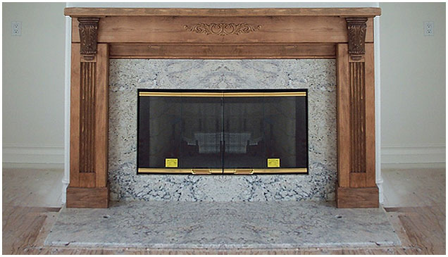 WHITE GRANITE FIREPLACE